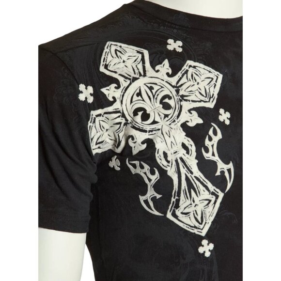 ARCHAIC by AFFLICTION Black FATAL COURSE Short Sleeve Slim Fit Y2K T-shirt NWT - Picture 5 of 9